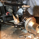 Working on the Testarossa’s front suspension.